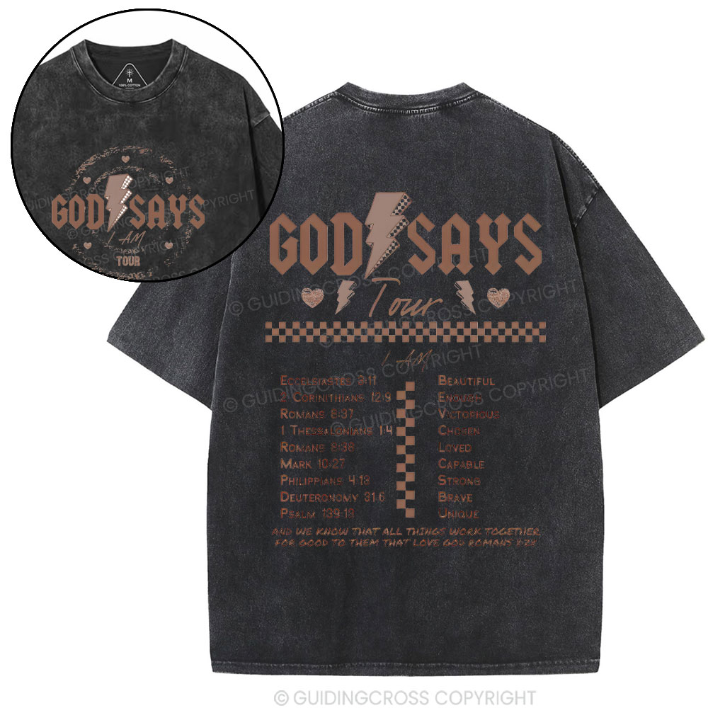 God Saves Tour Christian Washed T-Shirt