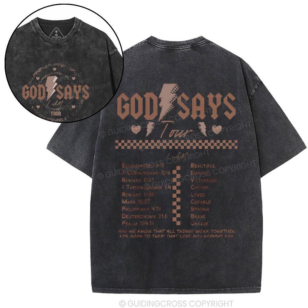 God Saves Tour Christian Washed T-Shirt