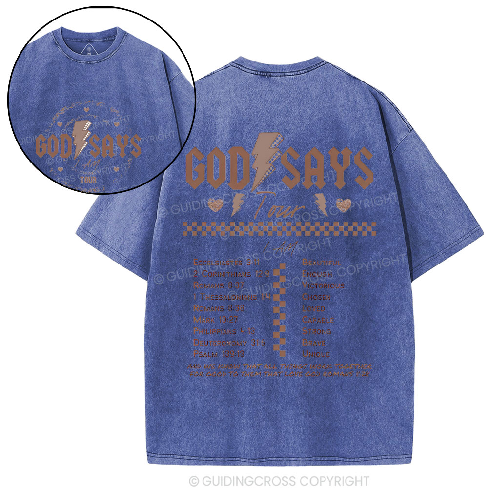 God Saves Tour Christian Washed T-Shirt