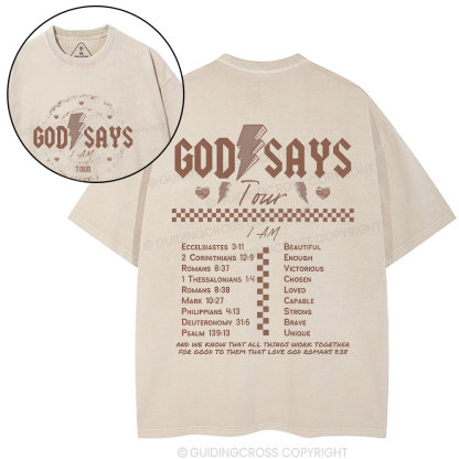 God Saves Tour Christian Washed T-Shirt