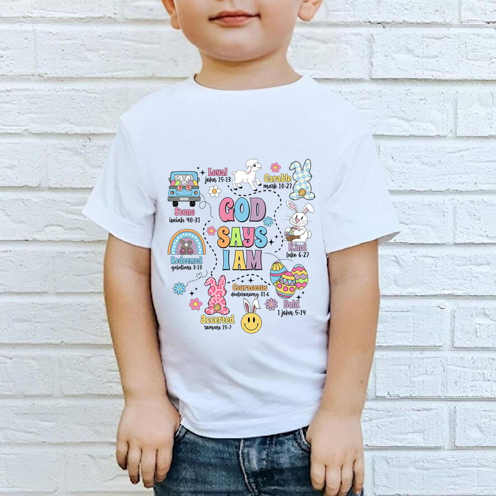 God Says I Am Christian Easter Kids T Shirt God Says I Am Christian Easter Kids T Shirt