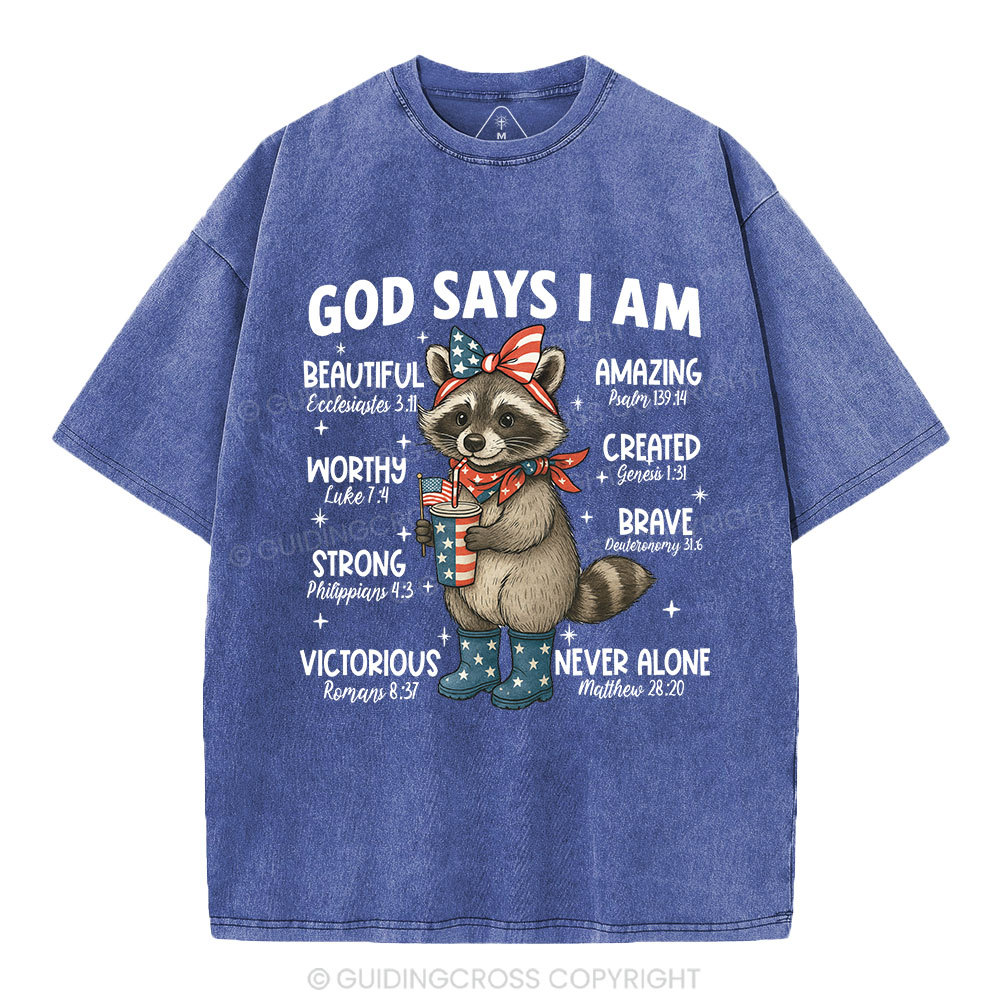 God Say I Am Never Alone Christian Washed T-Shirt