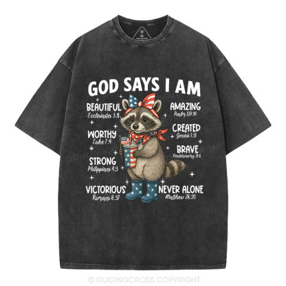 God Say I Am Never Alone Christian Washed T-Shirt