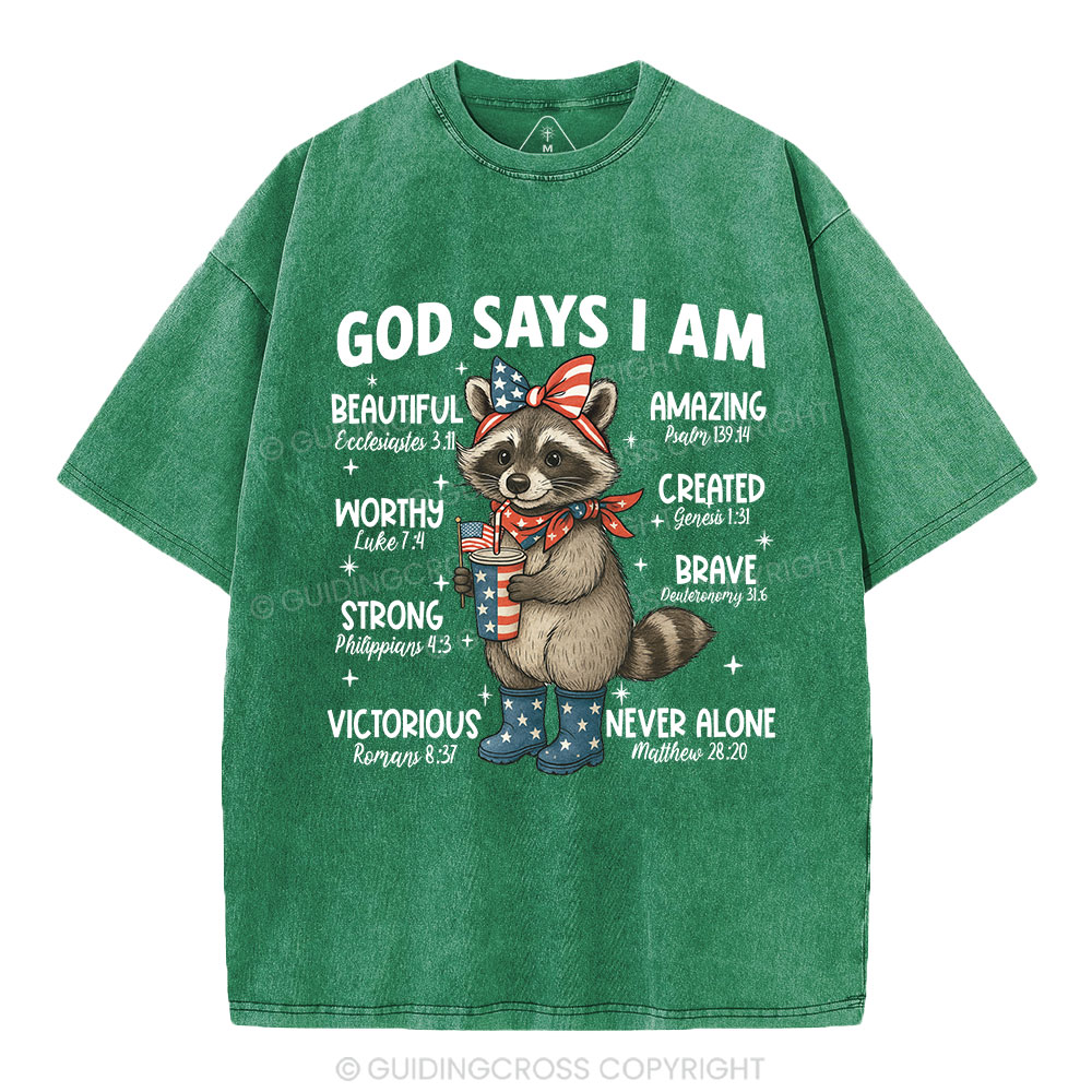 God Say I Am Never Alone Christian Washed T-Shirt