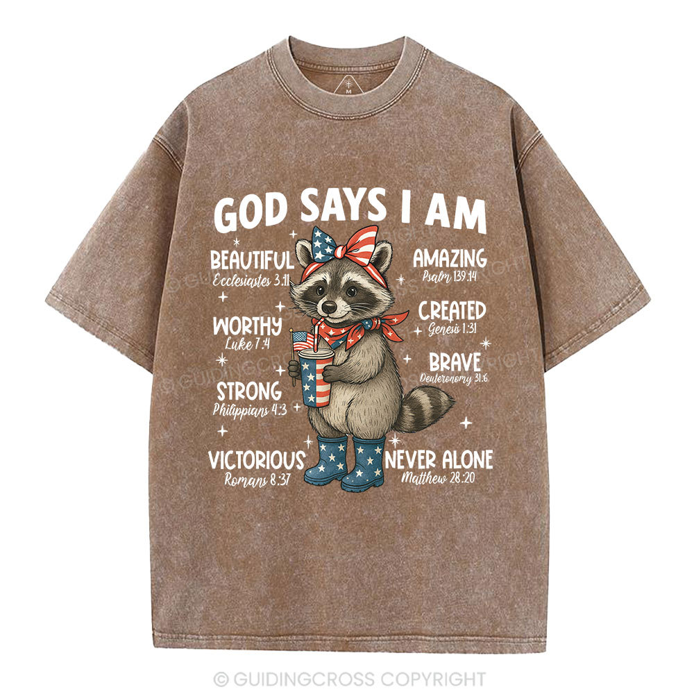 God Say I Am Never Alone Christian Washed T-Shirt