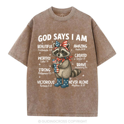 God Say I Am Never Alone Christian Washed T-Shirt