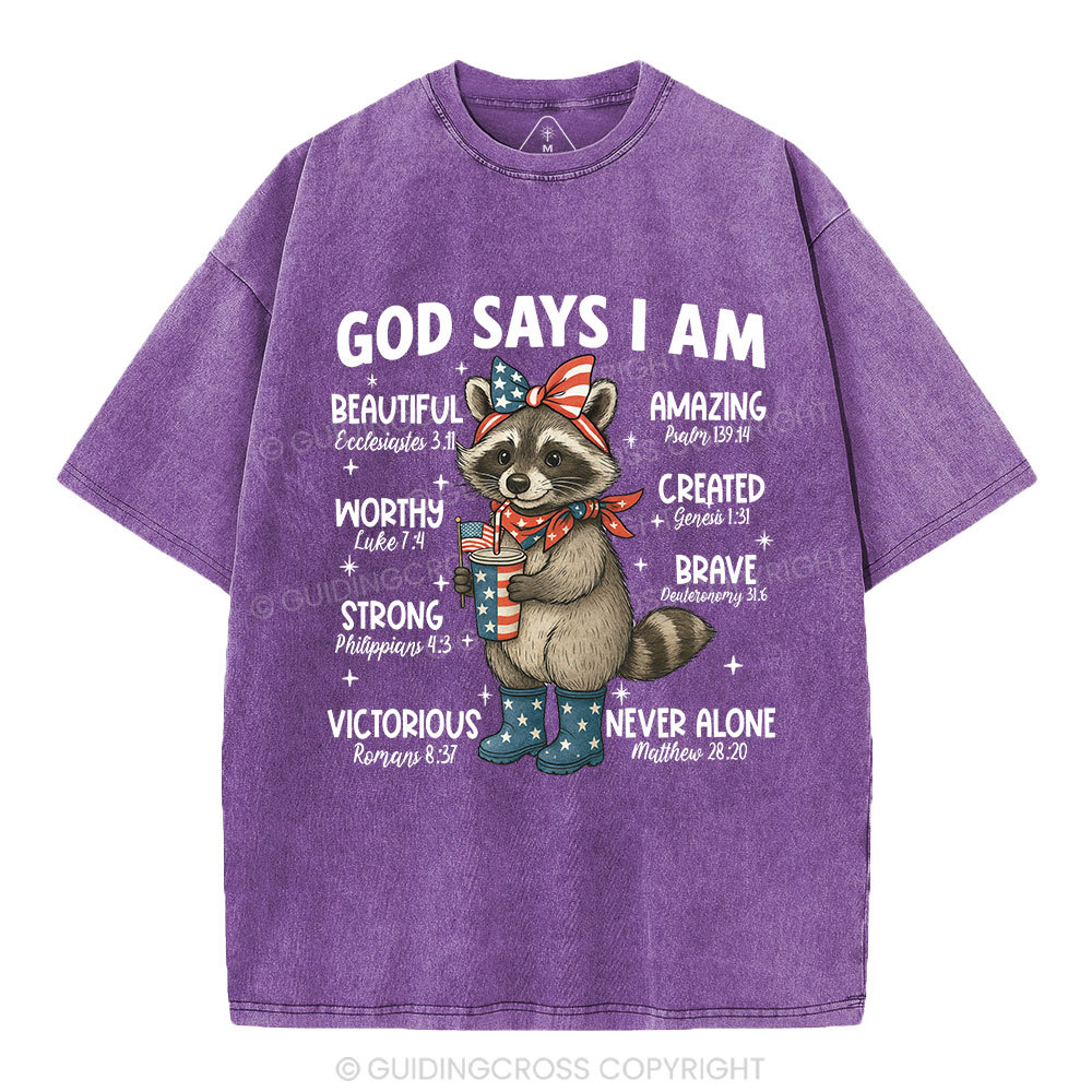 God Say I Am Never Alone Christian Washed T-Shirt