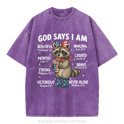 God Say I Am Never Alone Christian Washed T-Shirt