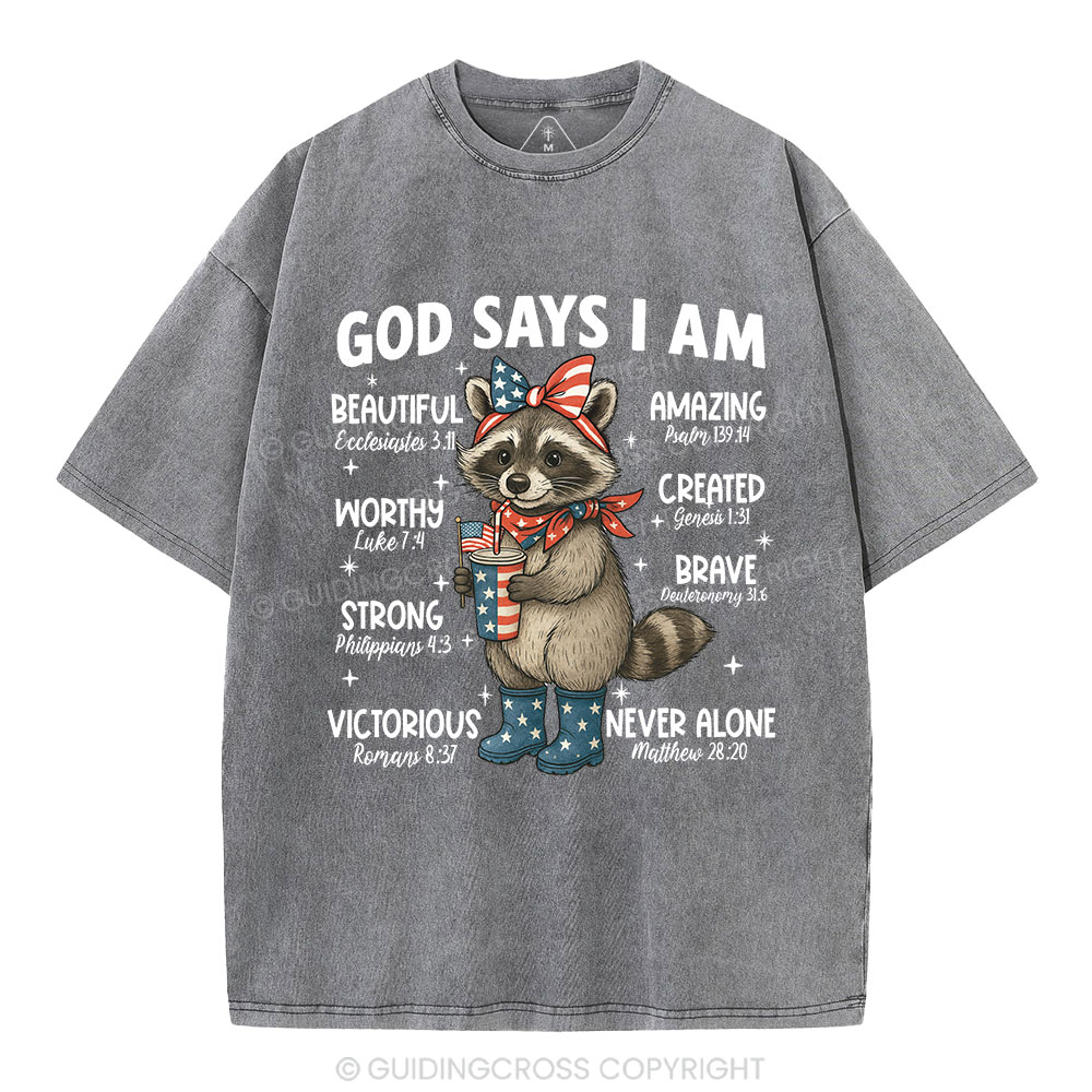 God Say I Am Never Alone Christian Washed T-Shirt