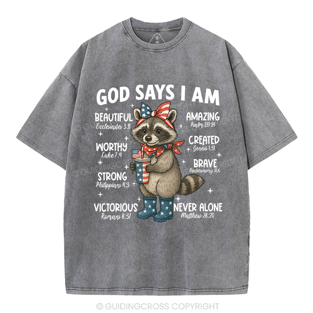 God Say I Am Never Alone Christian Washed T-Shirt