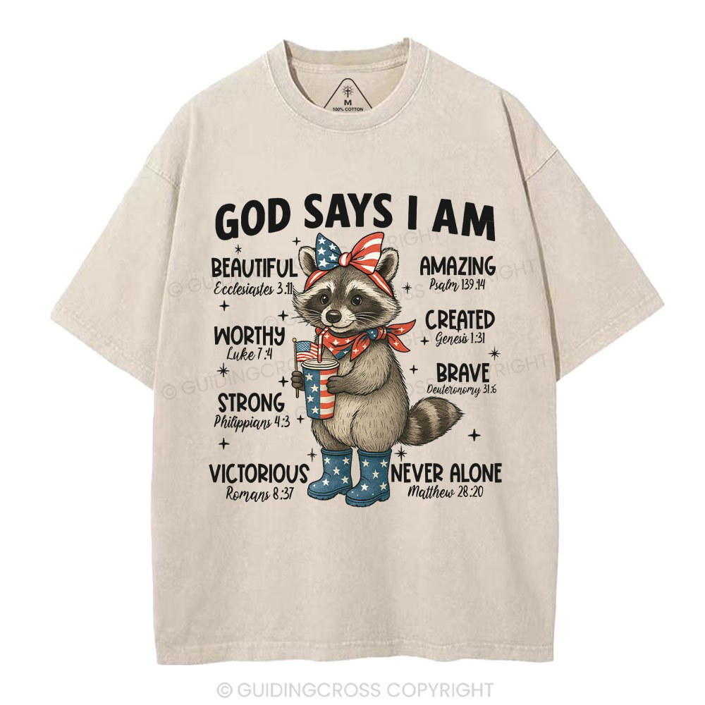 God Say I Am Never Alone Christian Washed T-Shirt
