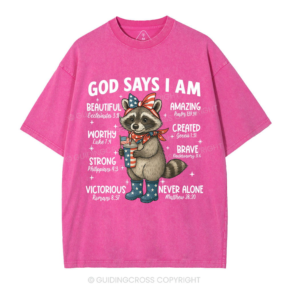 God Say I Am Never Alone Christian Washed T-Shirt
