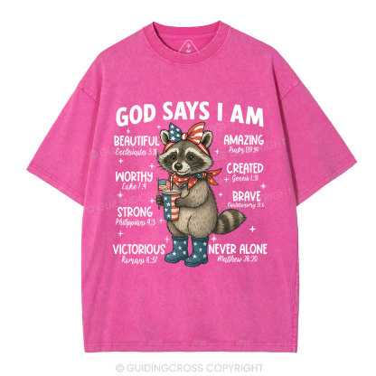 God Say I Am Never Alone Christian Washed T-Shirt