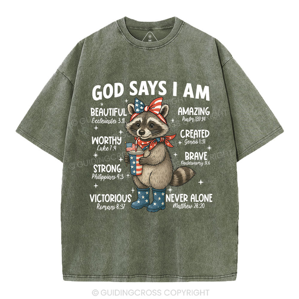God Say I Am Never Alone Christian Washed T-Shirt