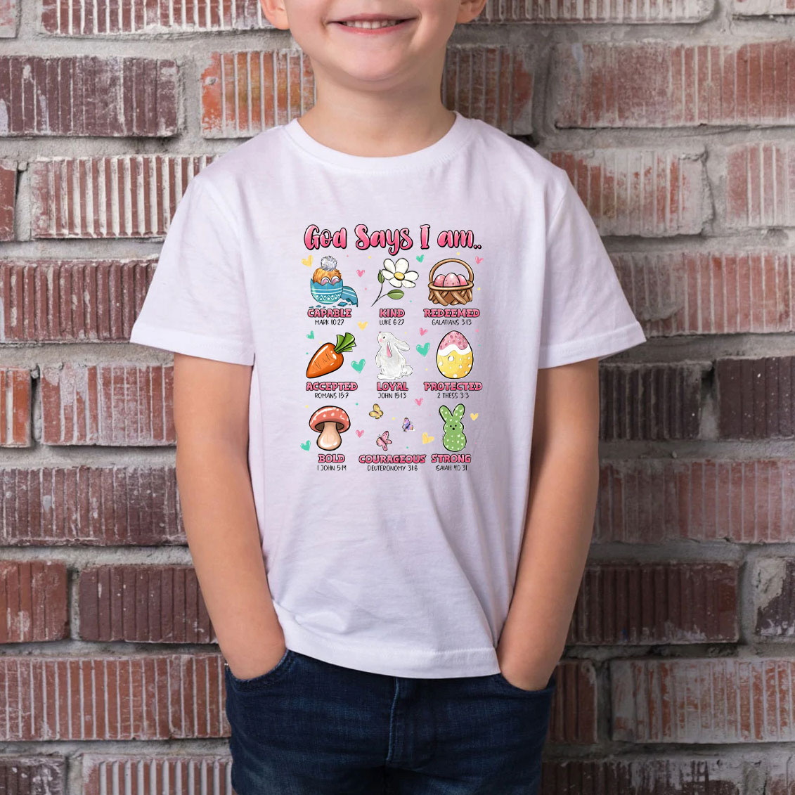 God Says I Am Christian Kids T-Shirt