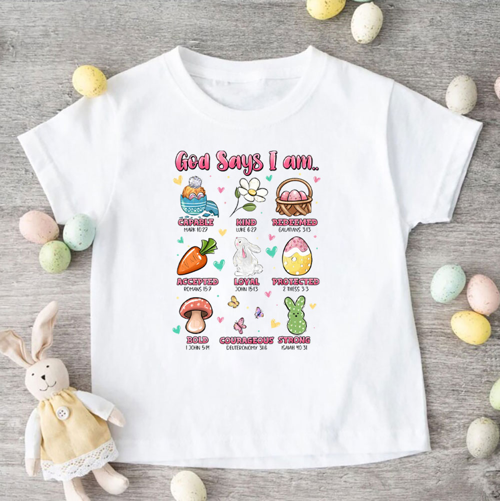 God Says I Am Christian Kids T-Shirt