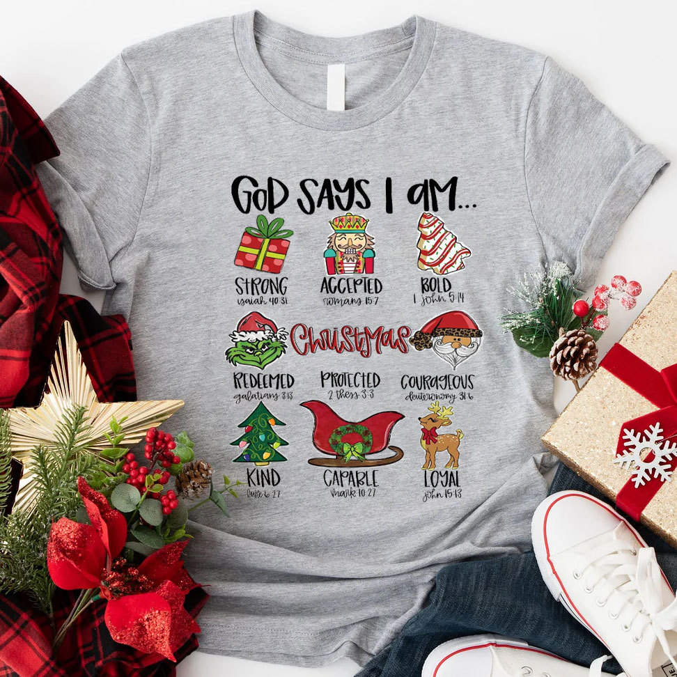 God Says I Am Christmas T-Shirt