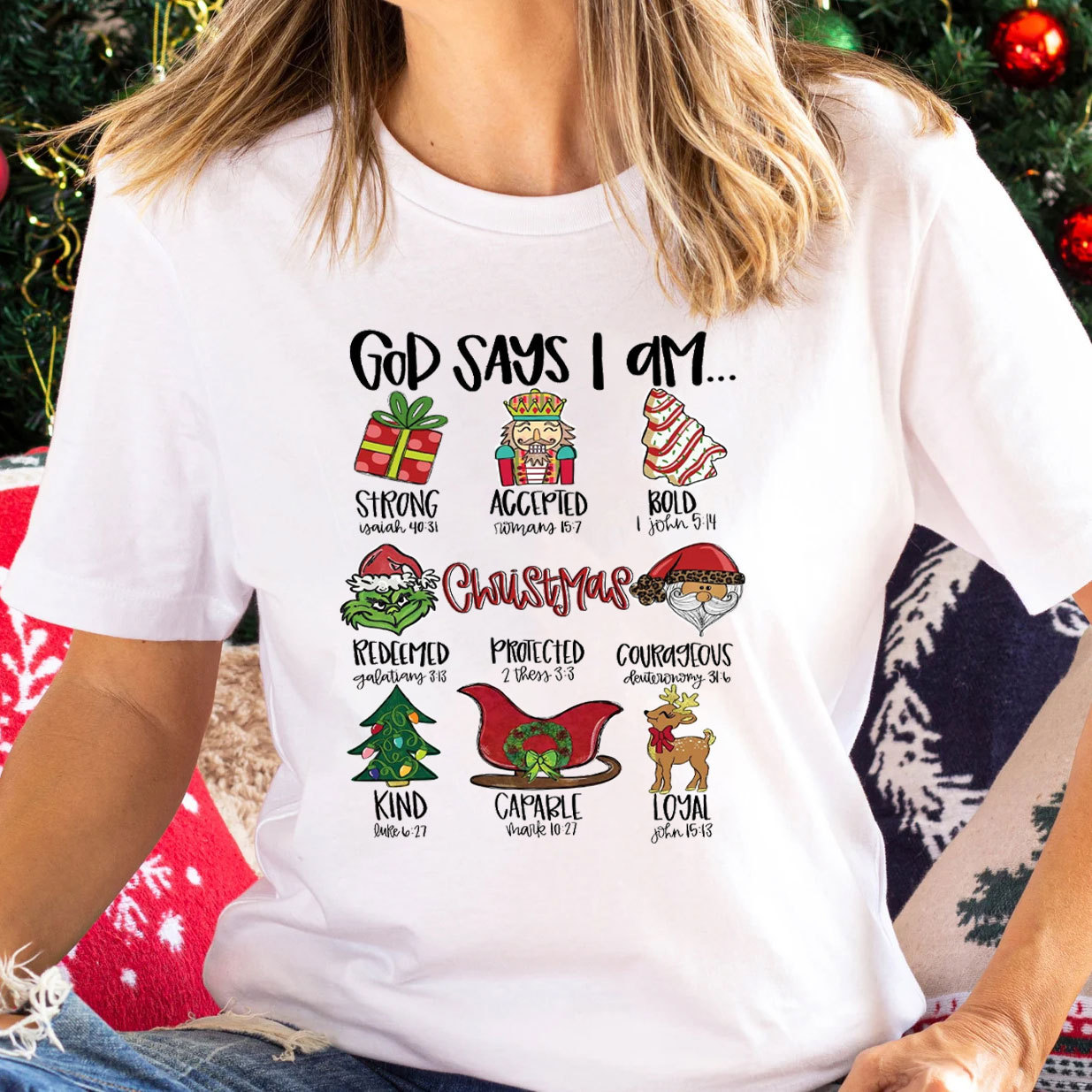 God Says I Am Christmas T-Shirt