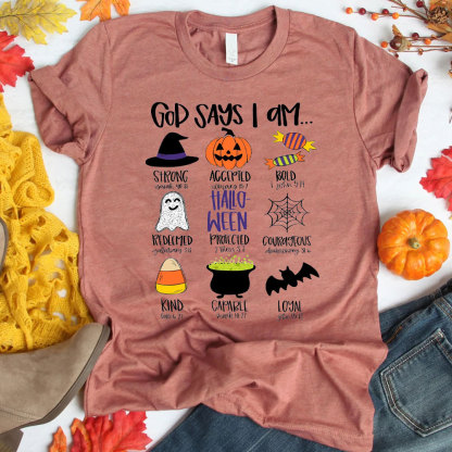 God Says I Am Fall Halloween Christian  T-Shirt