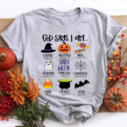 God Says I Am Fall Halloween Christian  T-Shirt
