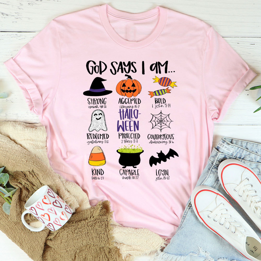 God Says I Am Fall Halloween Christian  T-Shirt