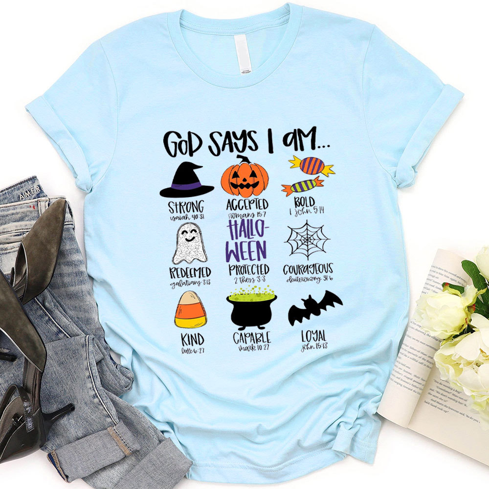 God Says I Am Fall Halloween Christian  T-Shirt