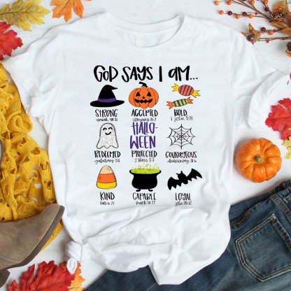 God Says I Am Fall Halloween Christian  T-Shirt