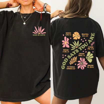 God Says You Are Christian Washed T-Shirt