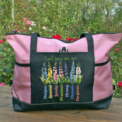 God Says You Are Flower Christian Tote Bag