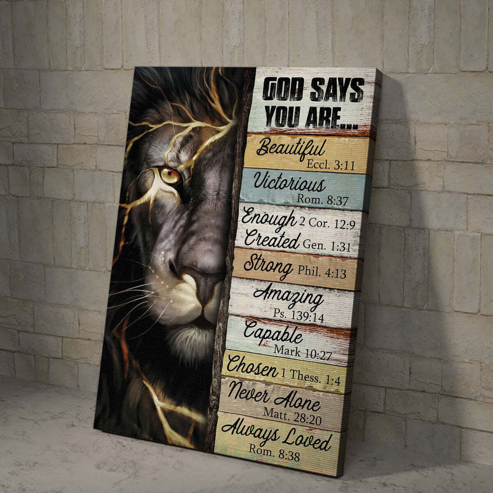 God Says You Are King Lion Christian Canvas Wall Art