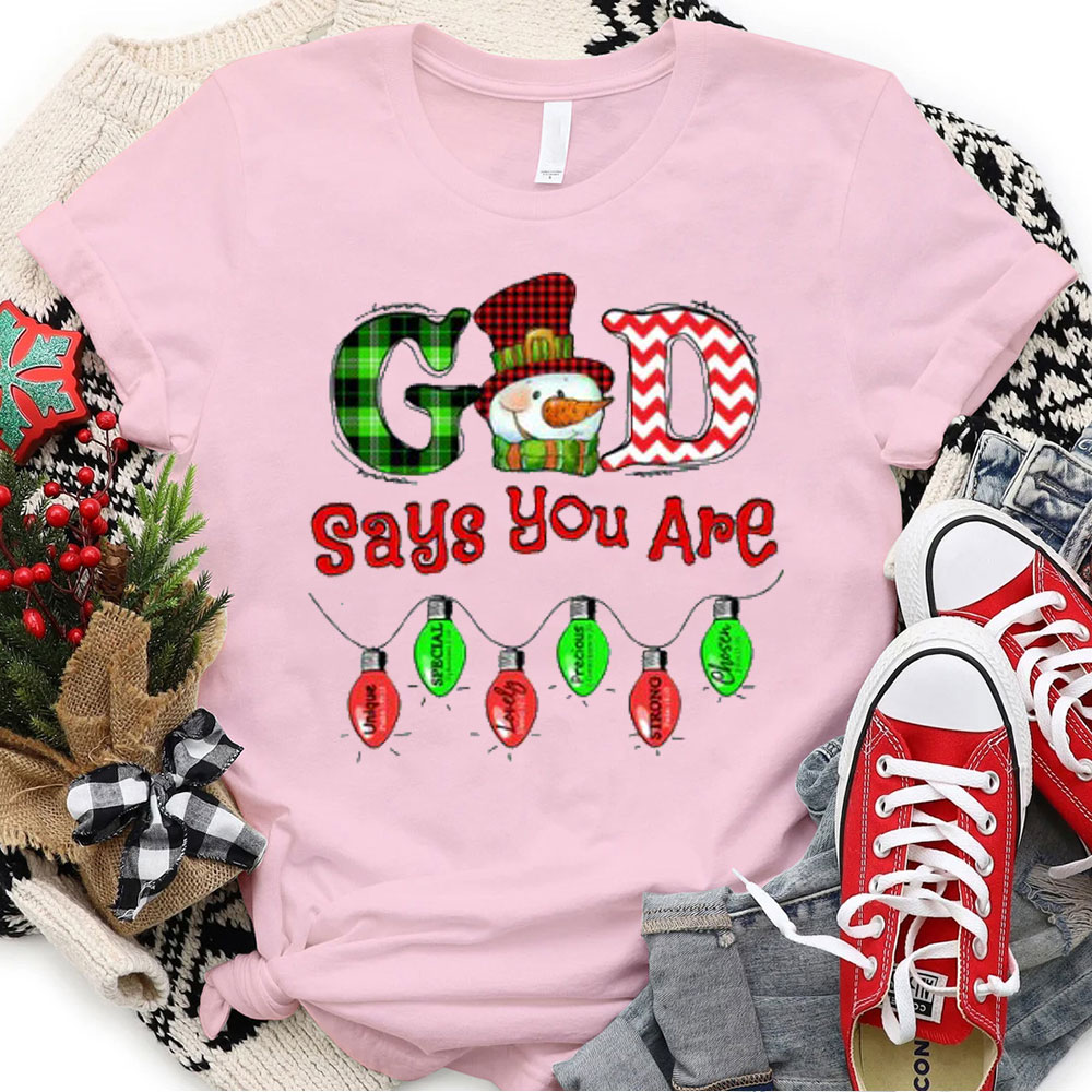 God Says You Are Snowman Christmas Christian T-Shirt