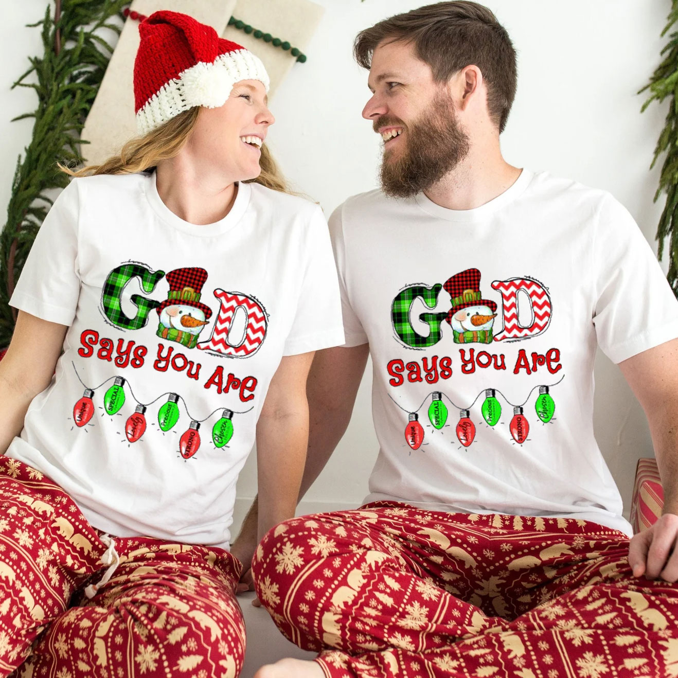 God Says You Are Snowman Christmas Christian T-Shirt