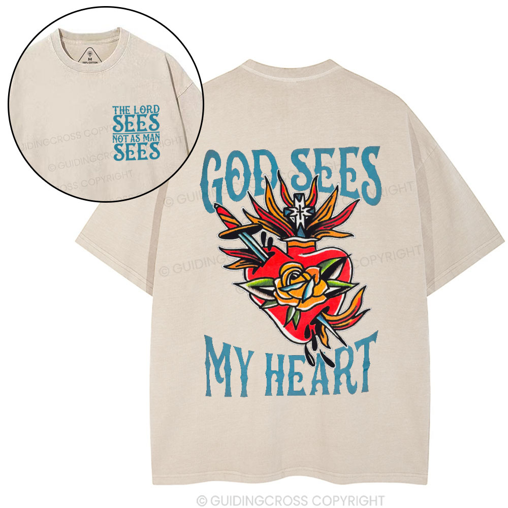 Double-sided sample washed T-Shirt Sale - GuidingCross