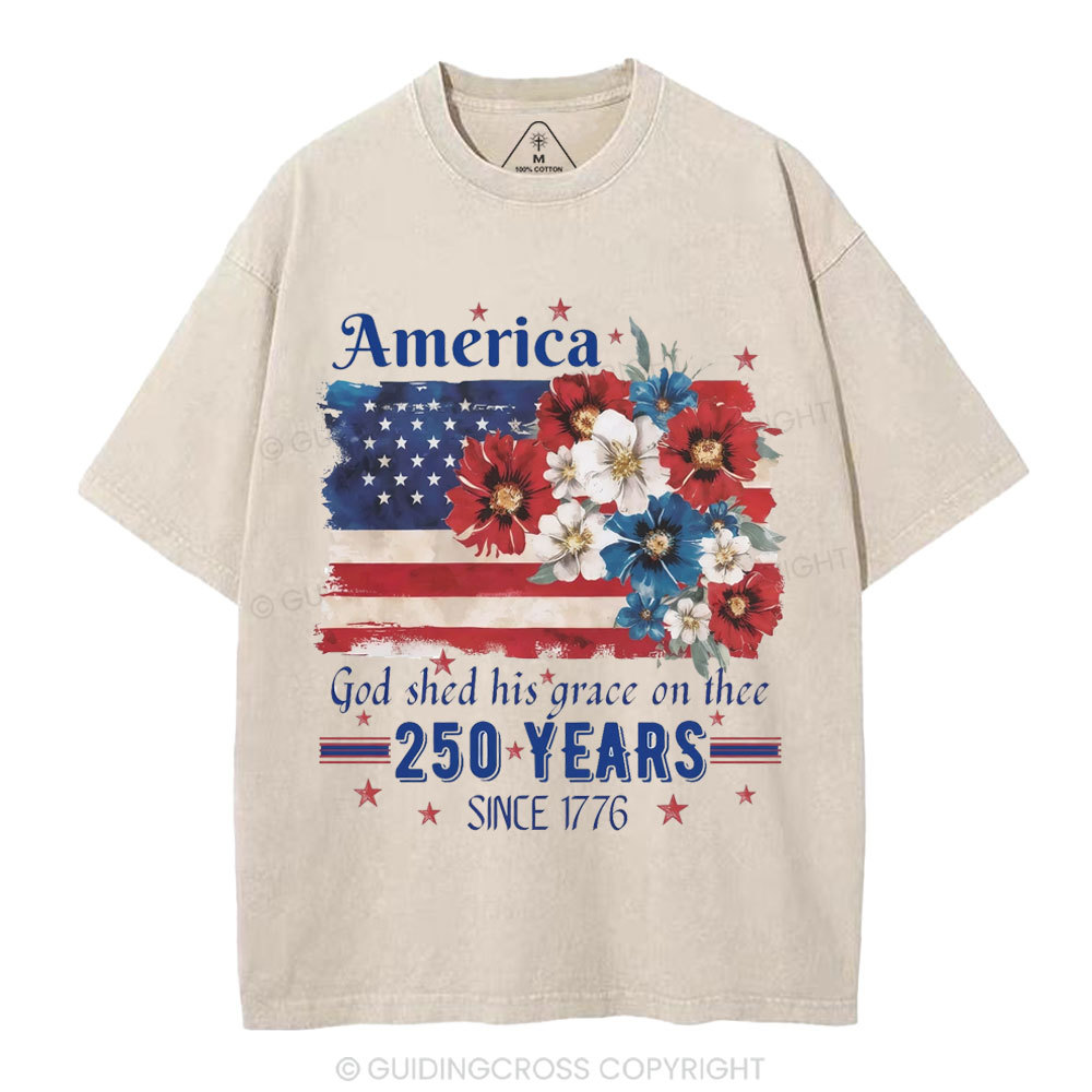 God Shed His Grace On Thee Christian Washed T-Shirt