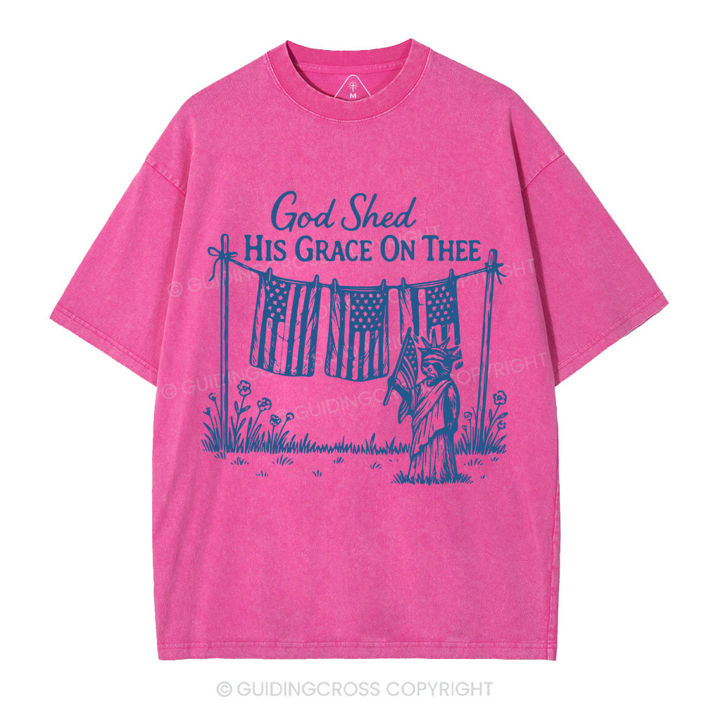 God Shed His Grace On Three Christian Washed T-Shirt