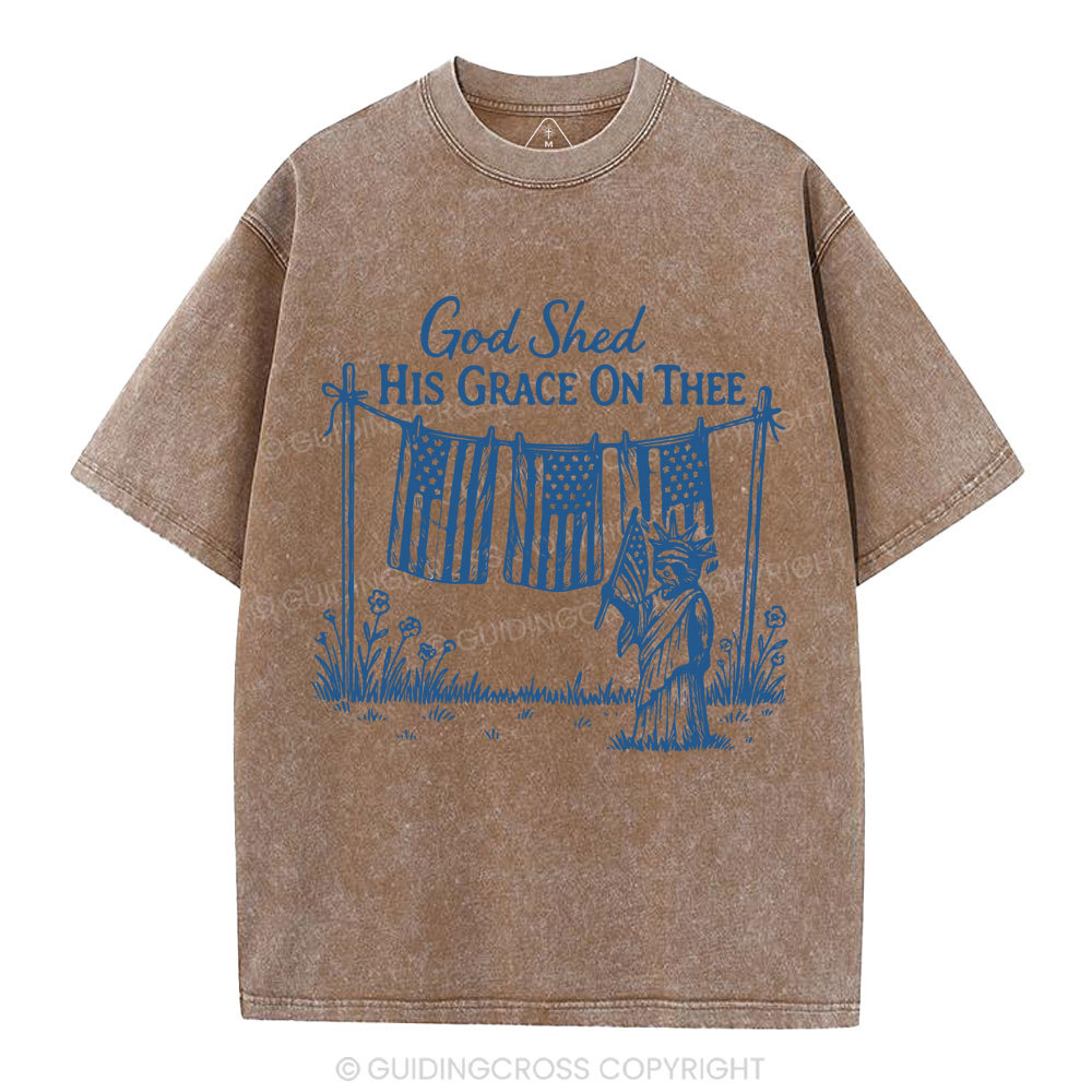 God Shed His Grace On Three Christian Washed T-Shirt