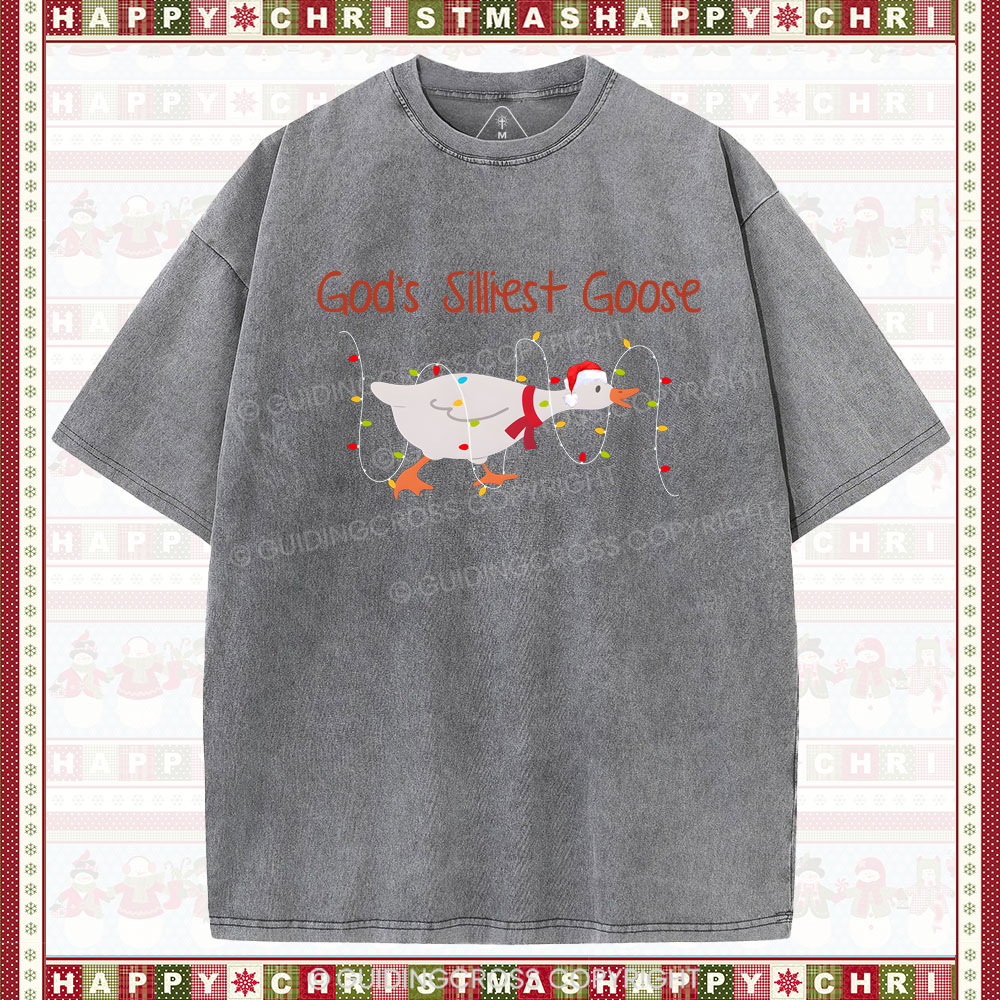 God's Silliest Goose Christian Washed T-Shirt