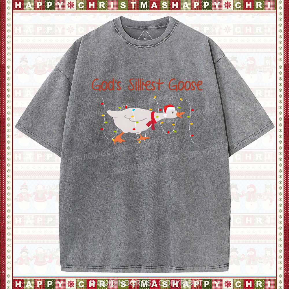 God's Silliest Goose Christian Washed T-Shirt