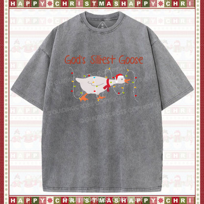 God's Silliest Goose Christian Washed T-Shirt
