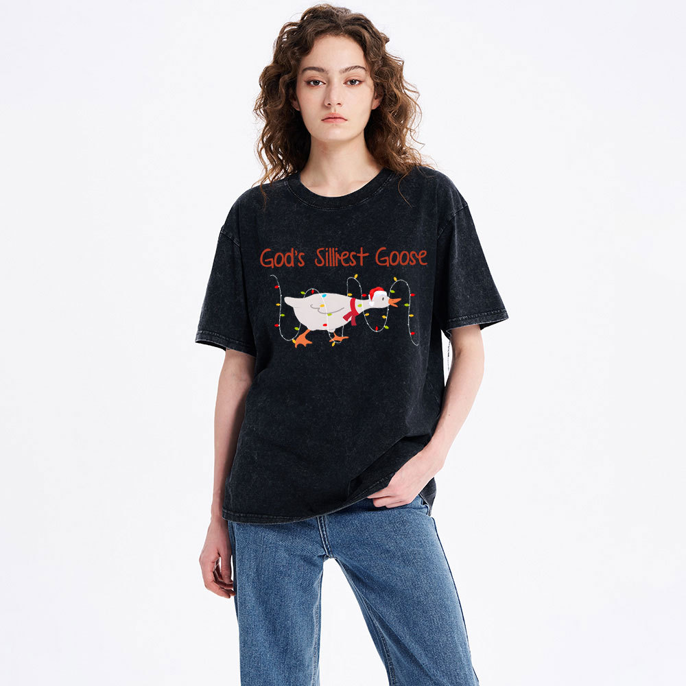 God's Silliest Goose Christian Washed T-Shirt