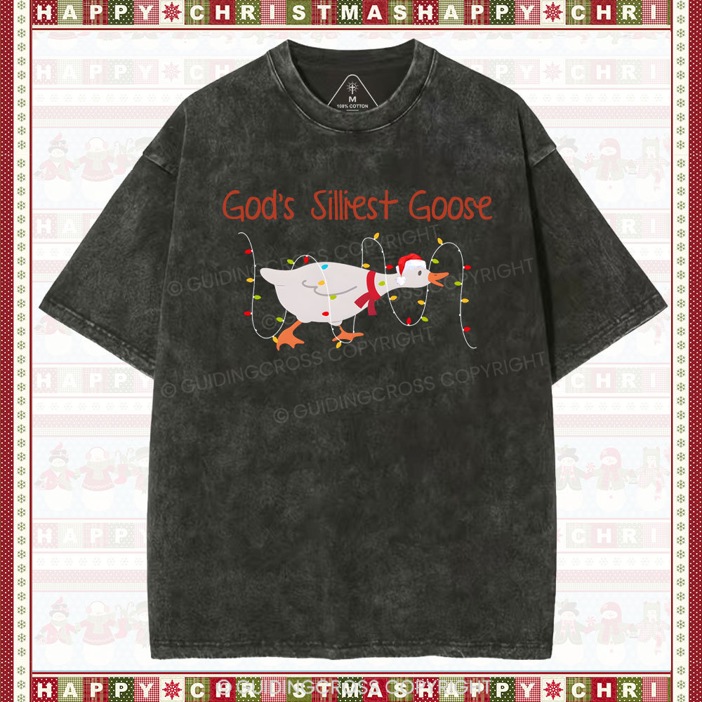 God's Silliest Goose Christian Washed T-Shirt