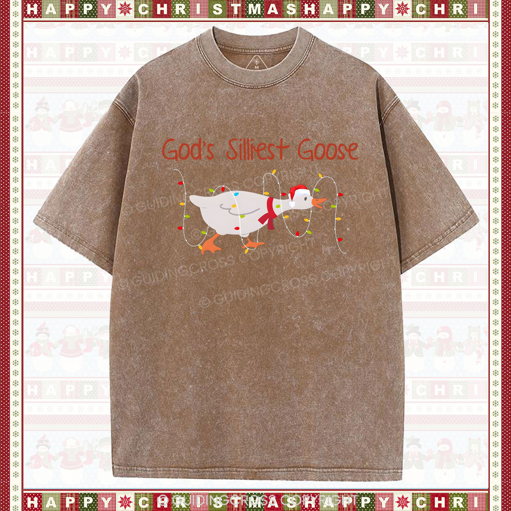 God's Silliest Goose Christian Washed T-Shirt