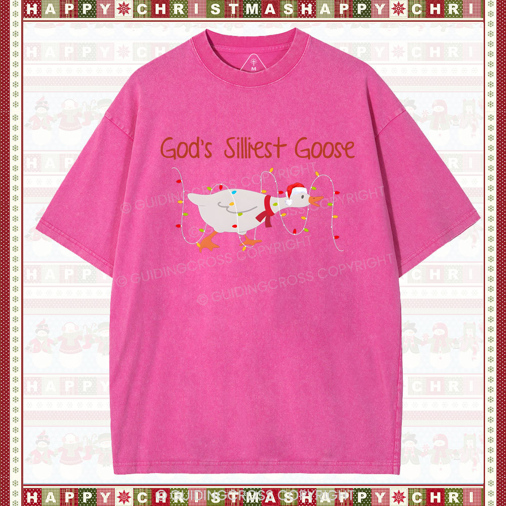 God's Silliest Goose Christian Washed T-Shirt