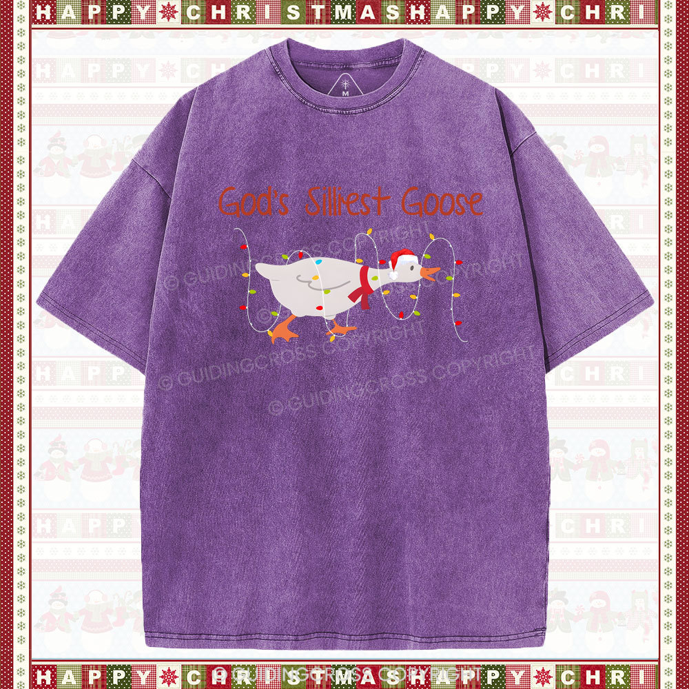 God's Silliest Goose Christian Washed T-Shirt