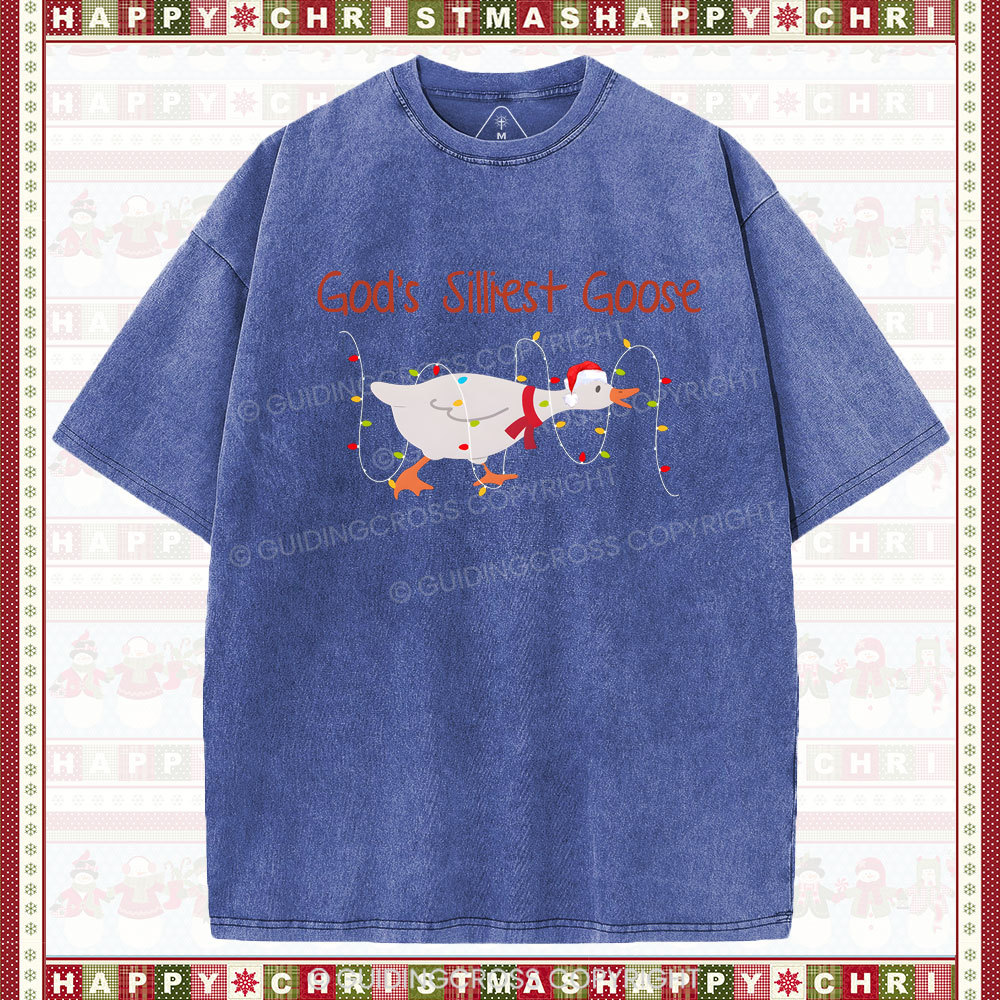 God's Silliest Goose Christian Washed T-Shirt