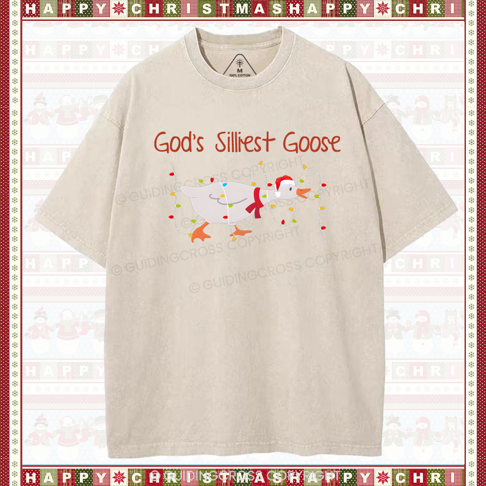 God's Silliest Goose Christian Washed T-Shirt