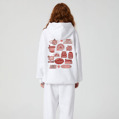 God So Loved The World Christian Premium Fleece Hoodie Set