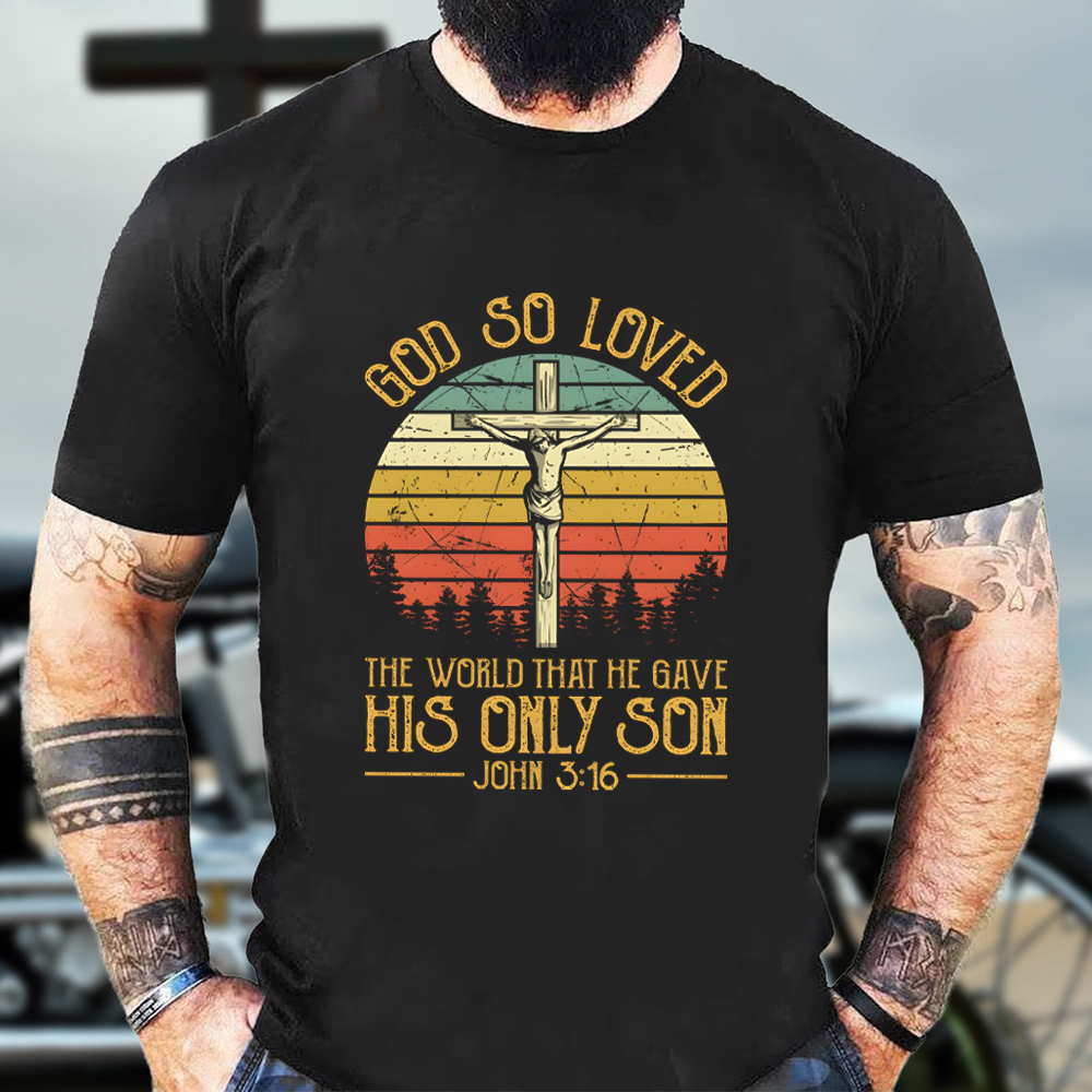 For God So Loved The World Vintage Christian Tshirt