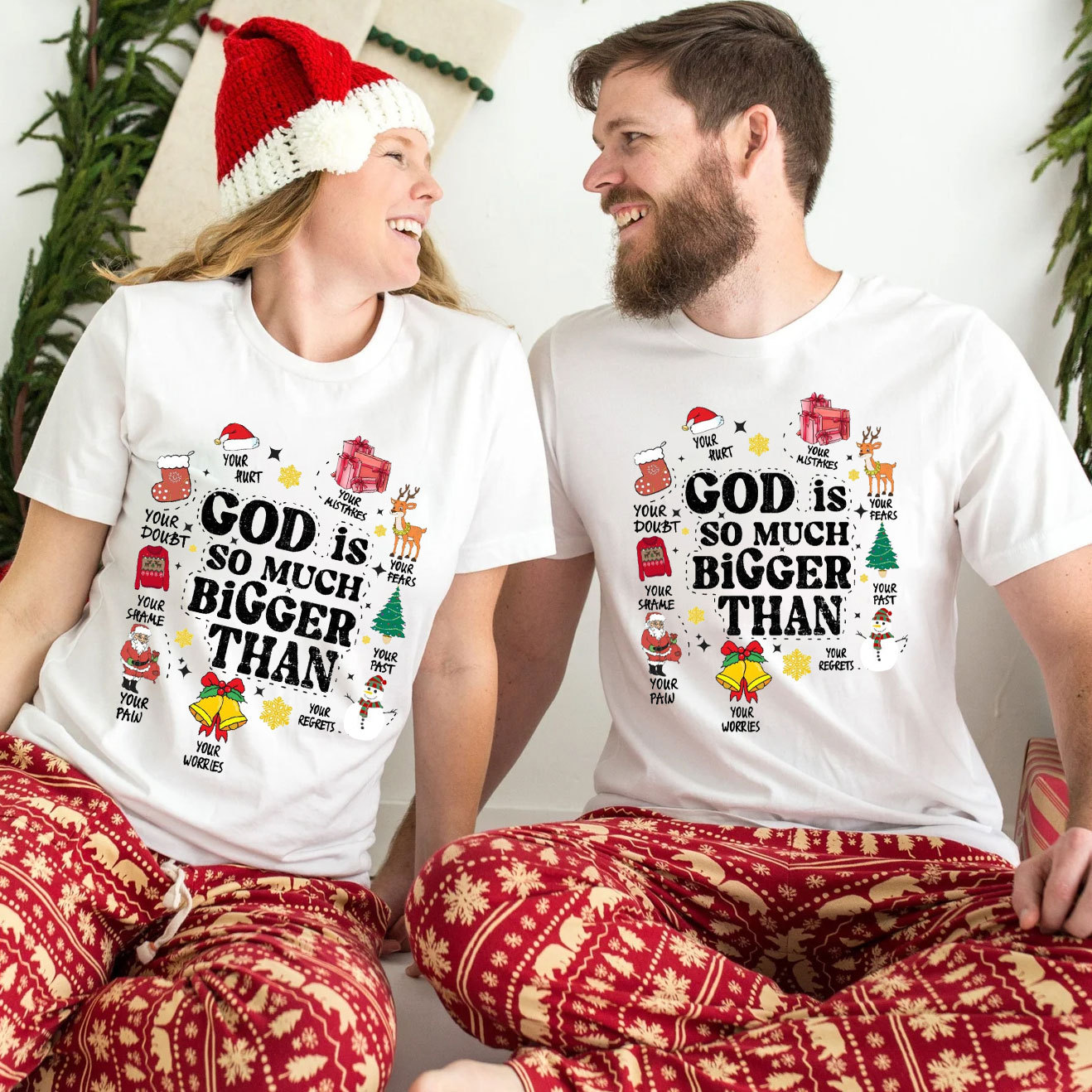 God So Much Bigger Than Your Paw Christian Christmas T-Shirt