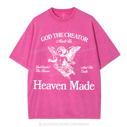 God The Creator Made Us Christian Washed T-Shirt
